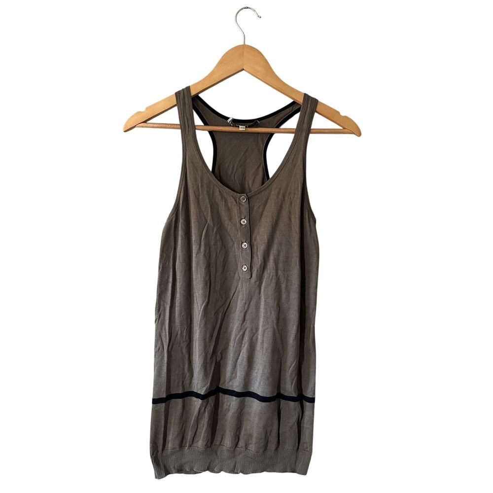 Barbara Bui Tricot Taupe Silk and Cotton Tank Top Size XS